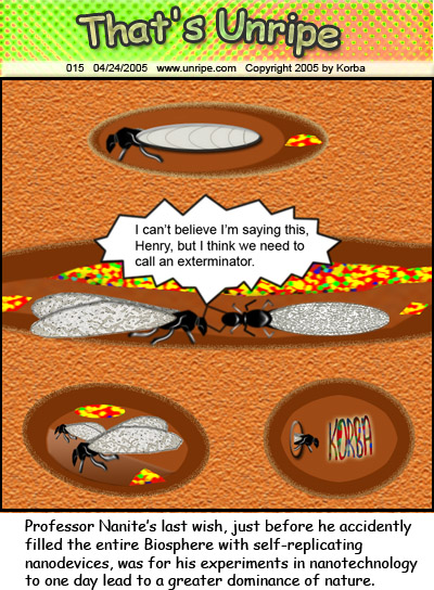 cartoon 15, self replicating nanodevices
